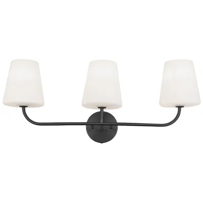Dainolite Eleanor 26" Wide 3 Light Matte Black Vanity Light In Multi