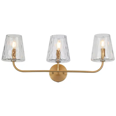 Dainolite Eleanor 26" Wide Aged Brass 3-light Vanity Bath Light In White