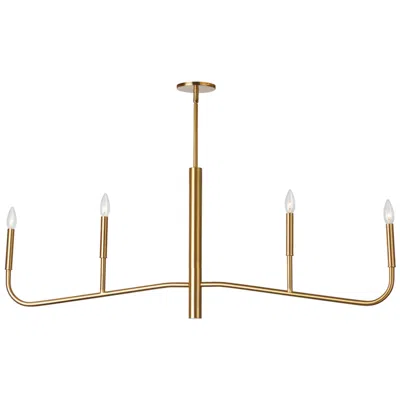 Dainolite Eleanor 48" Wide 4 Light Horizontal Aged Brass Chandelier In Gold