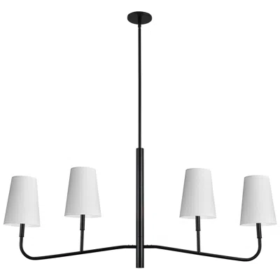 Dainolite Eleanor 53" Wide 4 Light Horizontal Matte Black Chandelier