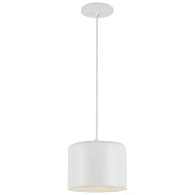 Dainolite Emilia 8" Wide Painted White Metal Drum Mini Pendant
