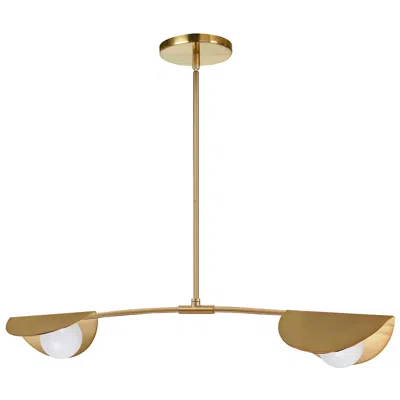 Dainolite Emma 34" Wide 2 Light Horizontal Aged Brass Pendant