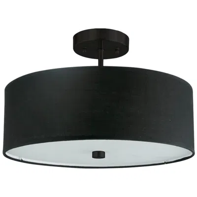 Dainolite Everly 3-light Semi-flush Mount In Black
