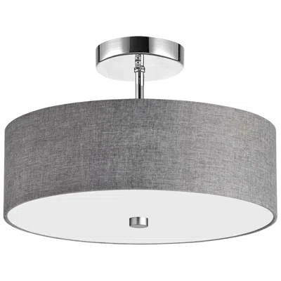 Dainolite Everly 14.25" Wide 3 Light Polished Chrome Semi-flush Mount