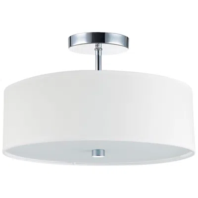 Dainolite Everly 14.25" Wide 3 Light Polished Chrome Semi-flush Mount