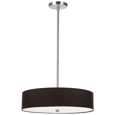 Dainolite Everly 20" Wide 4 Light Polish Chrome Pendant In Black