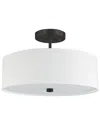 Dainolite Everly 3-light Semi-flush Mount In White