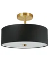Dainolite Everly 3-light Semi-flush Mount In Black