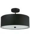 Dainolite Everly 3-light Semi-flush Mount In Black