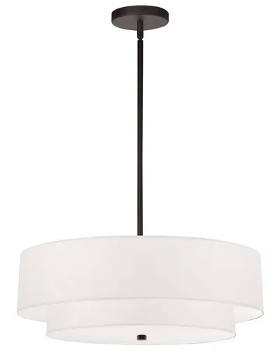 Dainolite Everly 4-light 2 Tier Pendant In Matte Black,white
