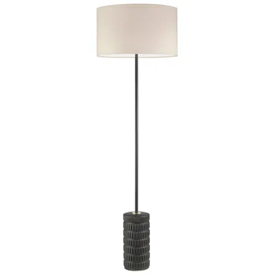 Dainolite Felicity 55" High Matte Black Modern Stick Floor Lamp In White