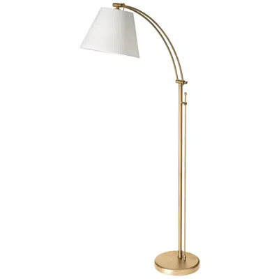 Dainolite Felix 61" Aged Brass Metal Adjustable Arm Task Floor Lamp In Gold