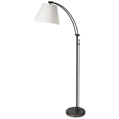 Dainolite Felix 61" Matte Black Metal Adjustable Arc Arm Floor Lamp
