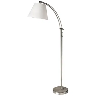 Dainolite Felix 61" Satin Chrome Adjustable Arc Arm Floor Lamp