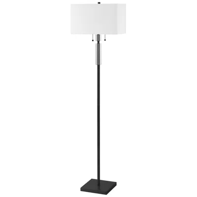 Dainolite Fernanda 60" High 2-light Modern Matte Black Floor Lamp In White