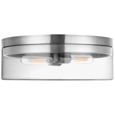 Dainolite Fiona 6" High 2 Light Polished Chrome Flush Mount With Clear Glass