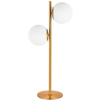Dainolite Folgar Aged Brass 2-light Table Lamp In Gold