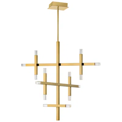 Dainolite Francesca 35.5" Wide Aged Brass Modern Pendant Chandelier In Gold