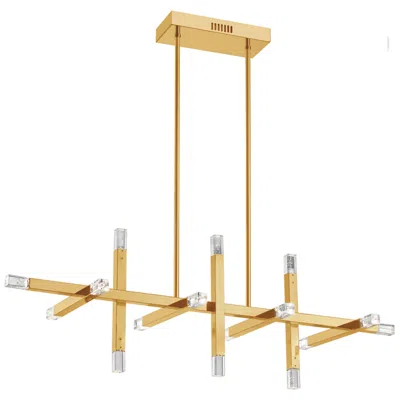 Dainolite Francesca 40" Wide Horizontal Aged Brass 48w Chandelier In Gold
