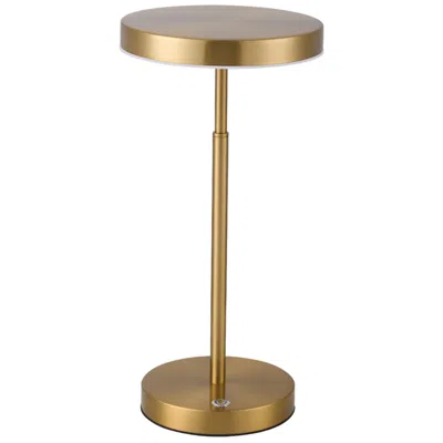 Dainolite Francine 15.75" High Aged Brass Finish Table Lamp W/ White Shade