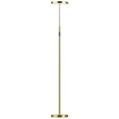 Dainolite Francine 54" High Aged Brass Floor Lamp With White Acrylic Diffuser
