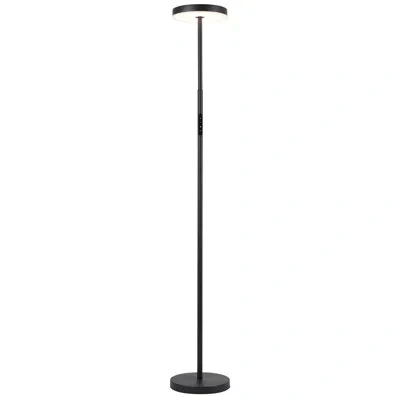 Dainolite Francine Floor Lamp - 30w - White Acrylic Diffuser In Sandy Black
