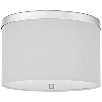Dainolite Frederica 12"w 2 Light Polished Chrome Flush Mount With White Shade