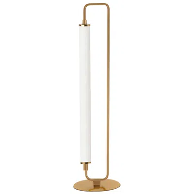 Dainolite Freya 26.5" High Aged Brass Led Table Lamp With White Acrylic Shade