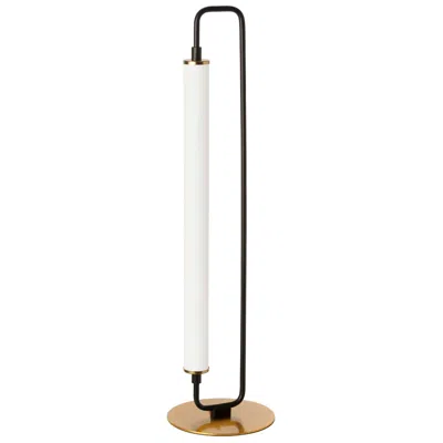 Dainolite Freya 26.5"h Matte Black And Aged Brass Led Table Lamp W/ White Shade