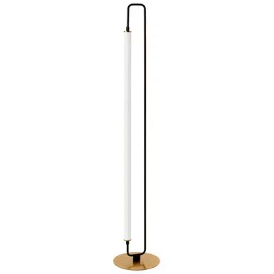 Dainolite Freya 59" High Matte Black And Aged Brass Led Floor Lamp