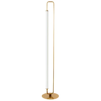 Dainolite Freya 59" White Acrylic And Aged Brass Modern Led Floor Lamp