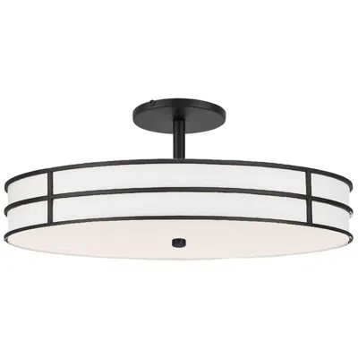 Dainolite Fulvia 20" Wide Matte Black Semi Flush Mount