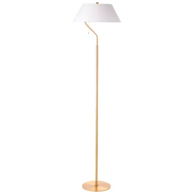 Dainolite Geraldine 63.5" High Aged Brass, White Floor Lamp