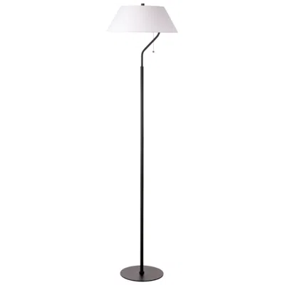Dainolite Geraldine 63.5" High Matte Black, White Floor Lamp