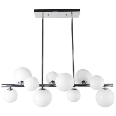 Dainolite Glasgow 31" Wide 10-light Polished Chrome, White Pendant