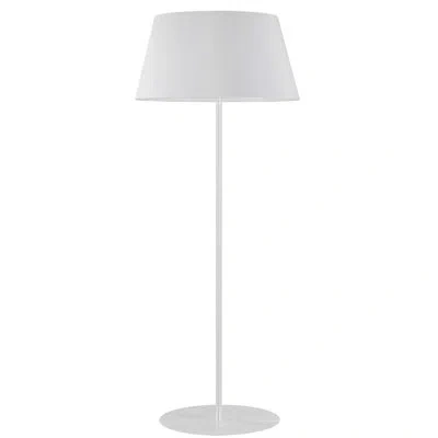 Dainolite Gretchen 1 Light Round Base Floor Lamp - White Shade In Matte White
