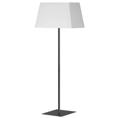 Dainolite Gretchen 1 Light Square Floor Lamp - White Shade In Matte Black