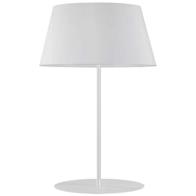 Dainolite Gretchen 28" High Matte White Round Base Table Lamp With White Shade