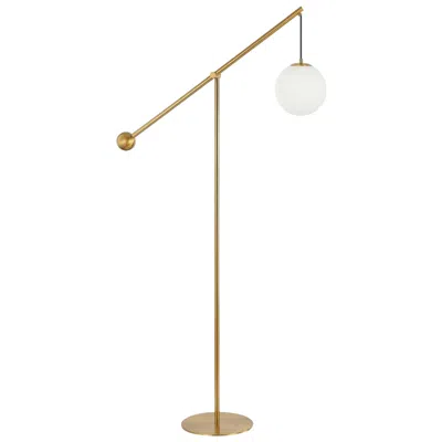 Dainolite Holly 66 3/4" High Modern Aged Brass Boom Arm Floor Lamp In Gold