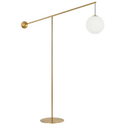 Dainolite Holly 94 1/2" High Aged Brass Boom Arm Floor Lamp In Brown