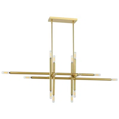 Dainolite Kanata 40" Wide 16 Light Horizontal Aged Brass Pendant