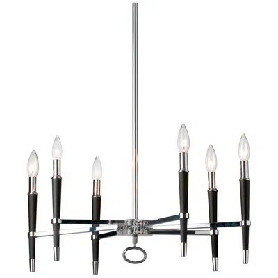Dainolite Langford 24" Wide 6 Light Polished Chrome Chandelier