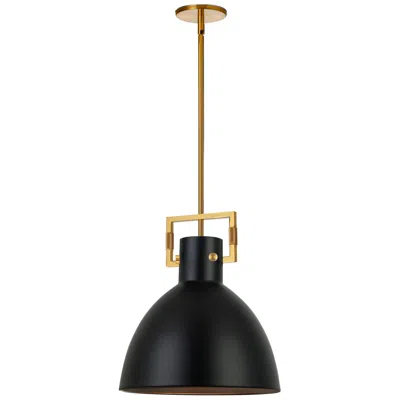 Dainolite Liberty 13.75" Wide Aged Brass Pendant In Black