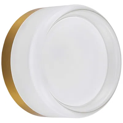 Dainolite Lucia 5.3"h Aged Brass 15w Wall Sconce W/ Clear & Frosted Diffuser In White