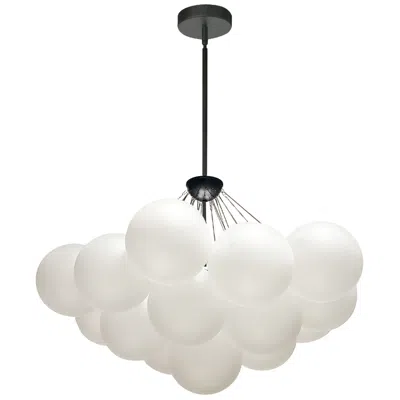 Dainolite Miles 27" Wide 4-light Matte Black Finish Chandelier W/ White Shade