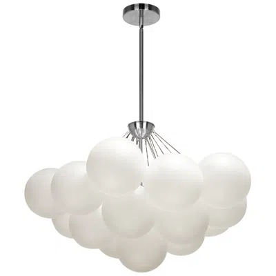 Dainolite Miles 27" Wide 4-light Polished Chrome Finish Chandelier W/ White Shade