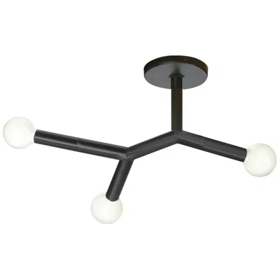 Dainolite Morgan 21.75" Wide 3-light Matte Black Finish Semi Flush Mount