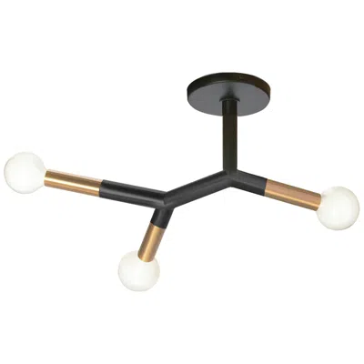 Dainolite Morgan 3-light Semi Flush Mount In Black