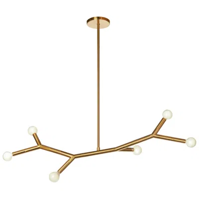 Dainolite Morgan 39.25" Wide 6-light Aged Brass Finish Pendant