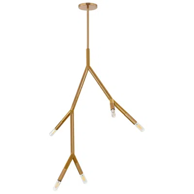Dainolite Morgan 7.75" Wide 5 Light Aged Brass Pendant In Brown